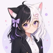 KiKi 金融金丝眼镜职业装猫娘左三分之四头像