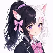 KiKi 高马尾 JK 猫娘右三分之四头像