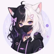 KiKi 科技兜帽口罩猫娘左三分之四头像